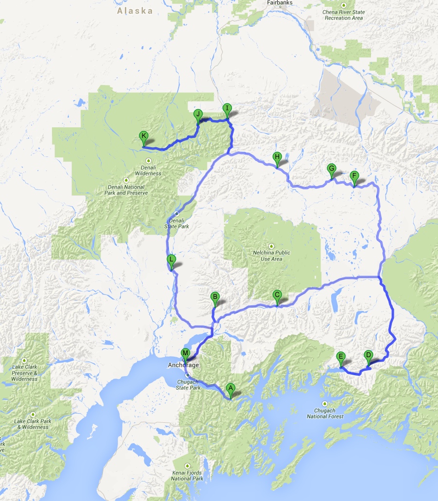 Tour Map, Alaska